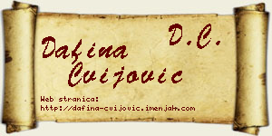 Dafina Cvijović vizit kartica